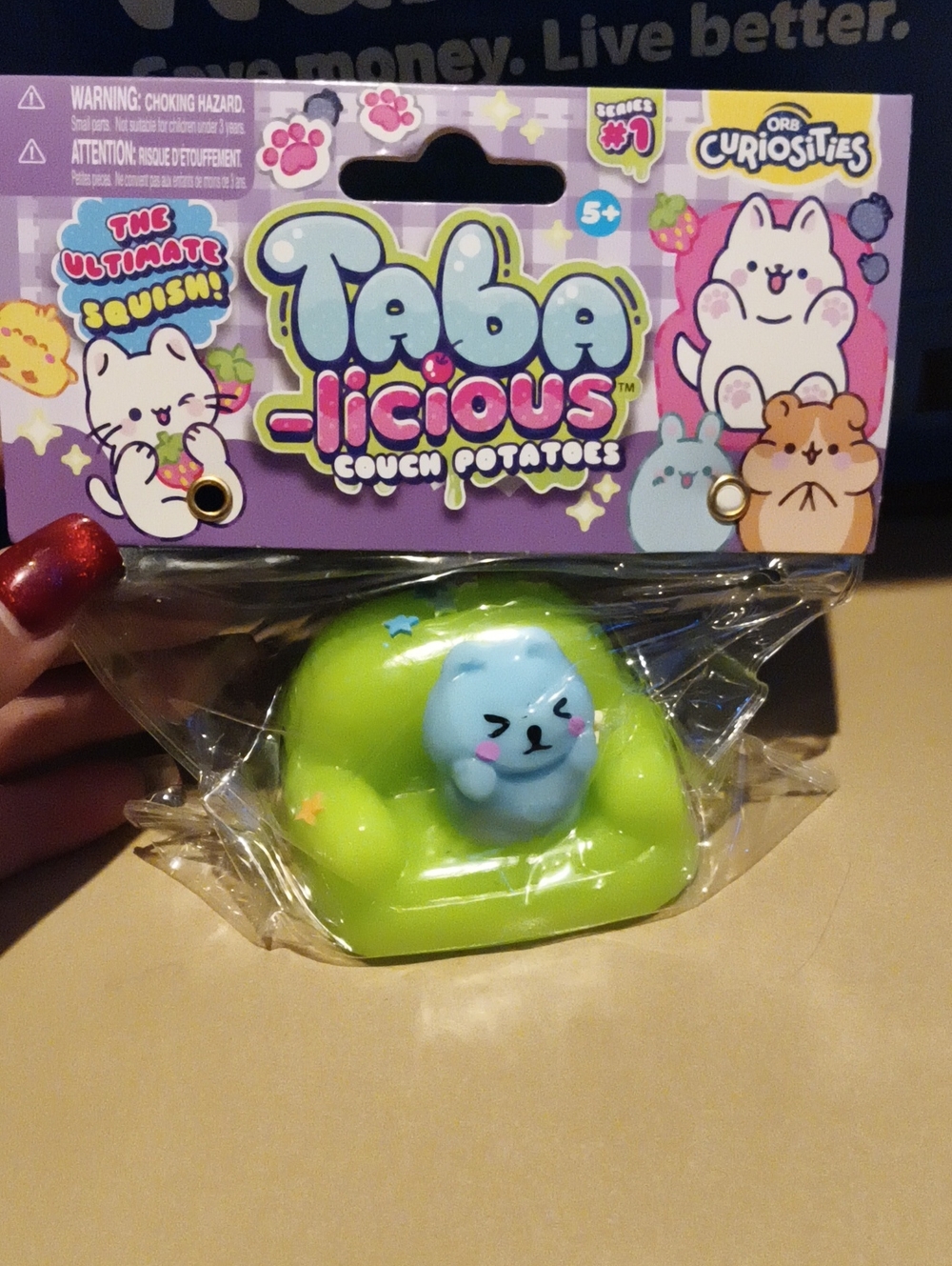 Taba Licios Couch Potatoes Squishy Toy - Green with Blue Accent